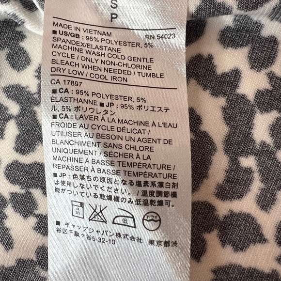 Banana Republic True Wrap Dress Cheetah/Animal Print Sz Small Black/White Jersey - Picture 5 of 6